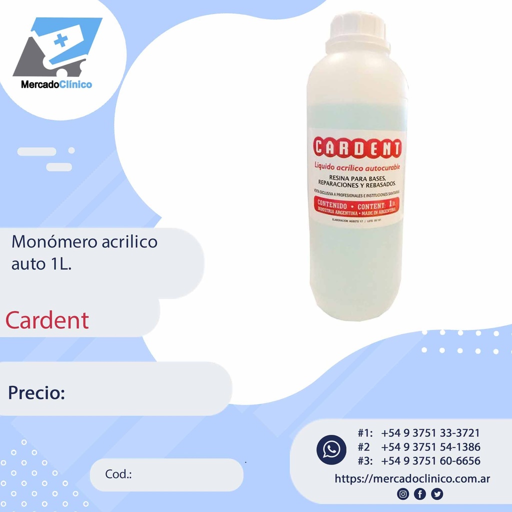 Monomero líquido auto 1L - Cardent