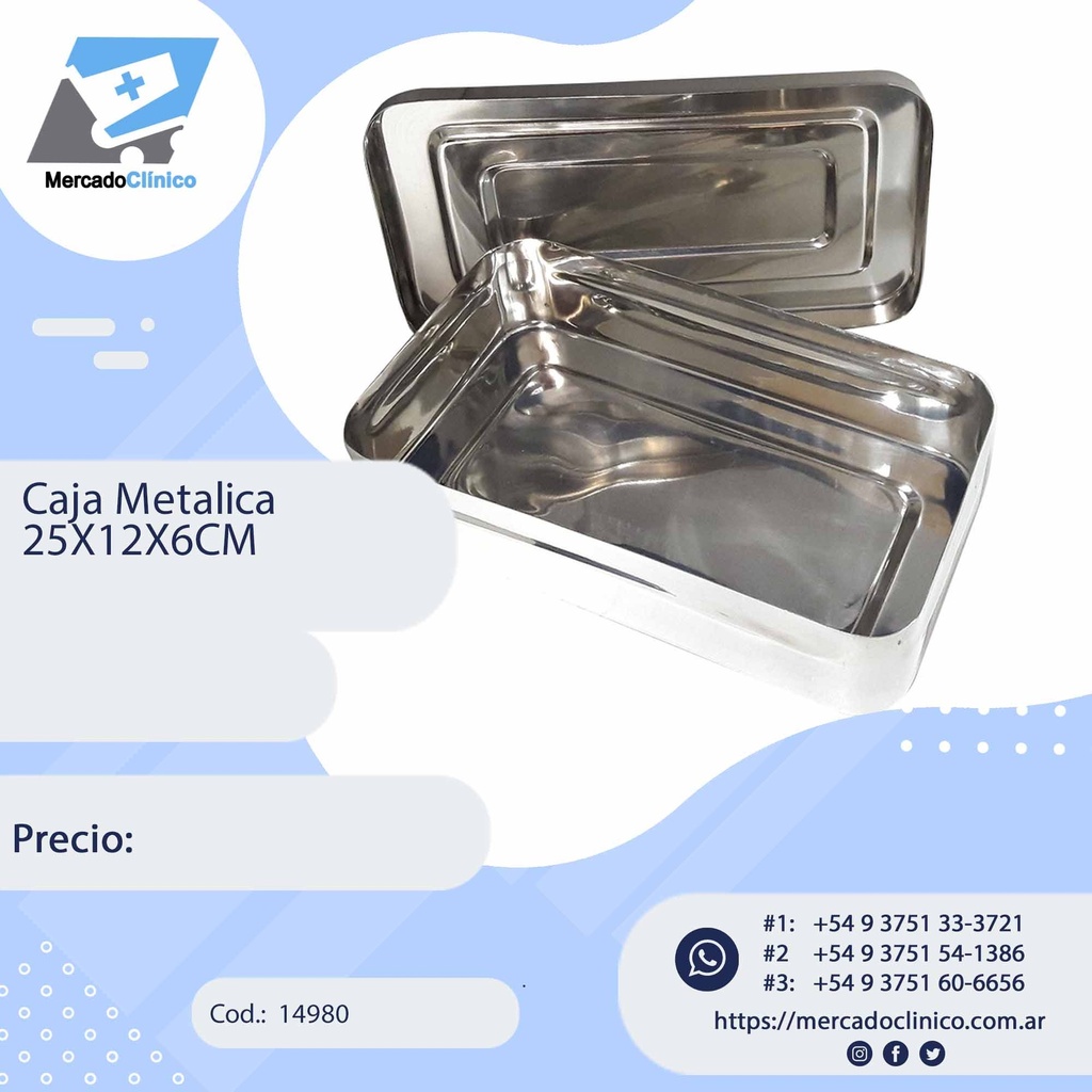 Caja metalica 25x12x6 cm