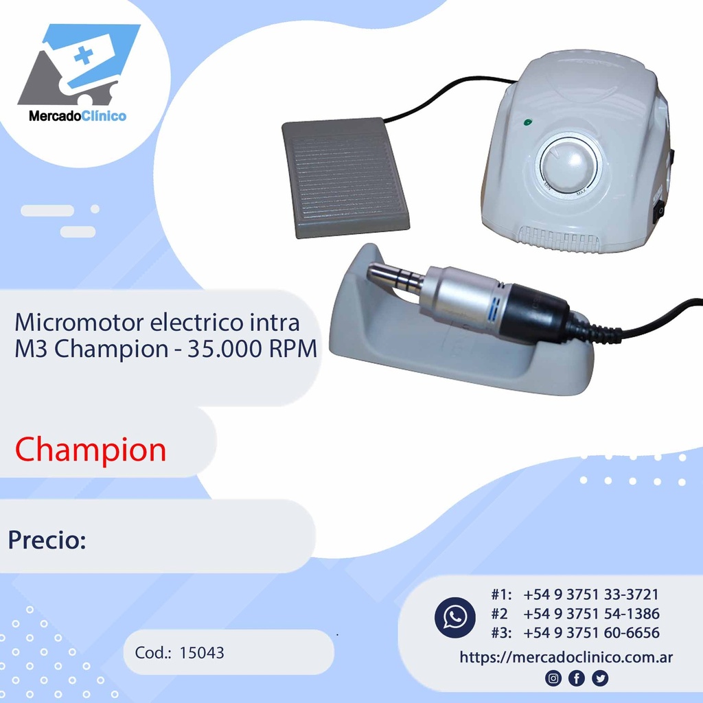 Micromotor electrico intra M3 Champion - 35.000 RPM Marathon