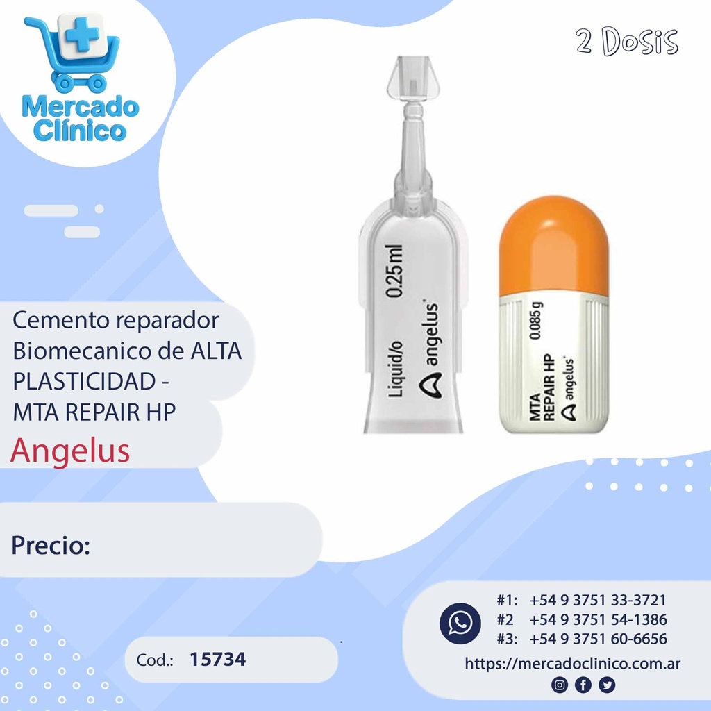 Cemento MTA REPAIR HP - biomecánico Alta Plasticidad - ANGELUS