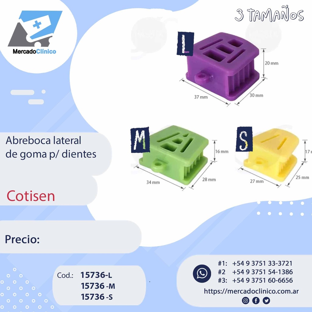 Abreboca leteral de goma p/ dientes - Cotisen
