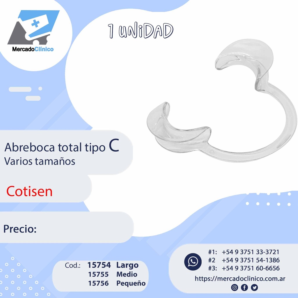 Abreboca doble, tipo C para fotografía. COTISEN