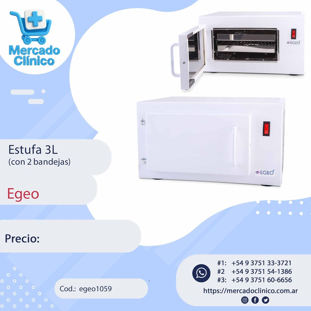 Estufa 3L - Esterilización por Calor - Egeo