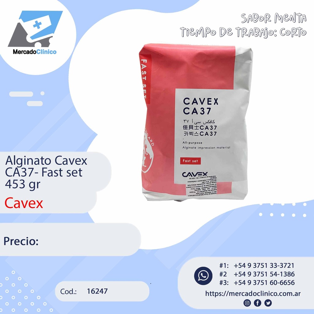 Alginato Cavex CA37- Fast set 453 gr - Cavex