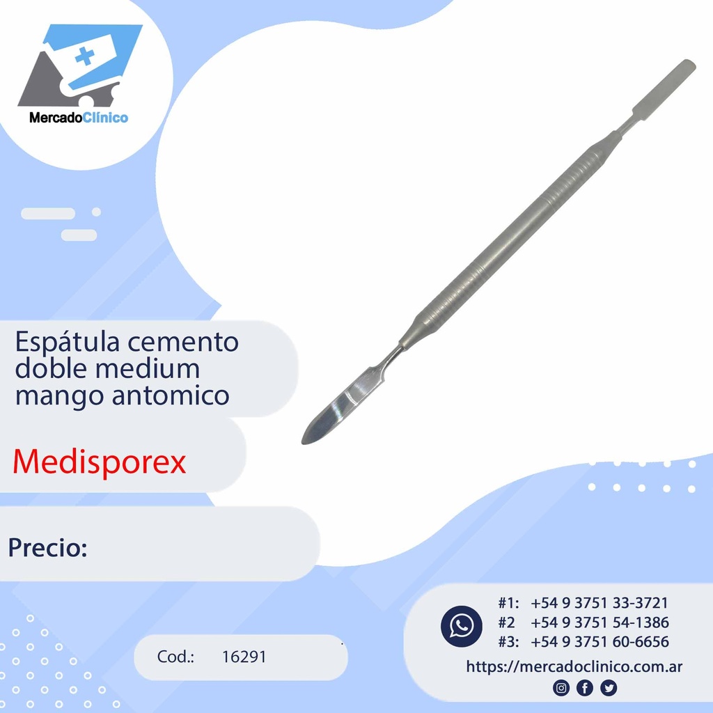 Espatula p cemento doble médium mango anatomico - Medisporex