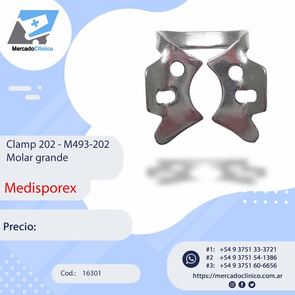 Clamp 202 Molar grande - M43-202 - MEDISPOREX
