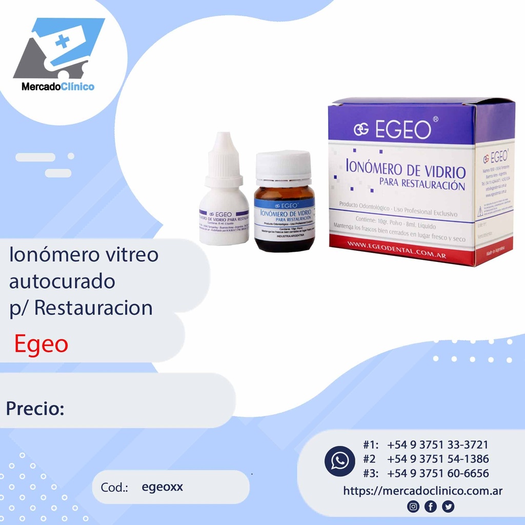 Ionómero autocurado p/ Restauración - EGEO