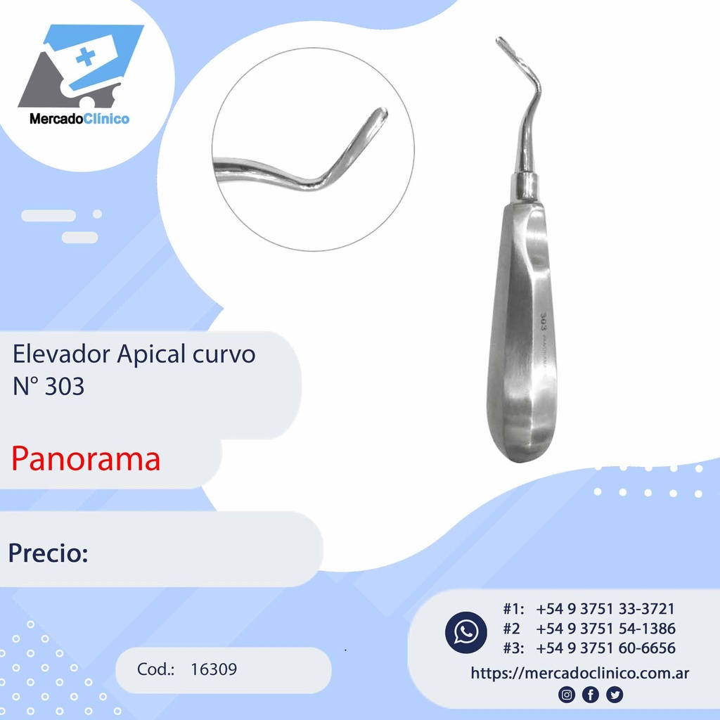 Elevador Apical curvo N° 303 - Panorama