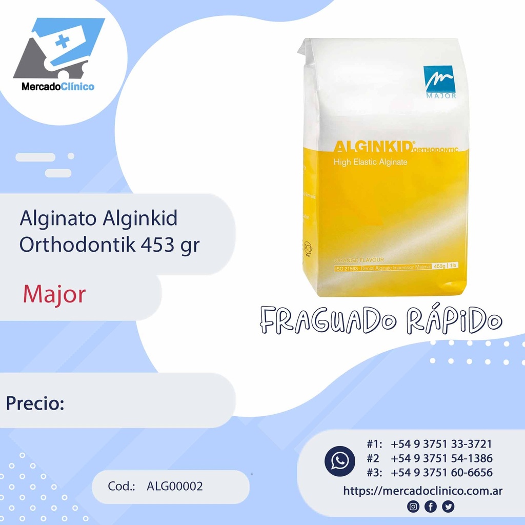 Alginato Alginkid Orthodontik 453gr -  Major