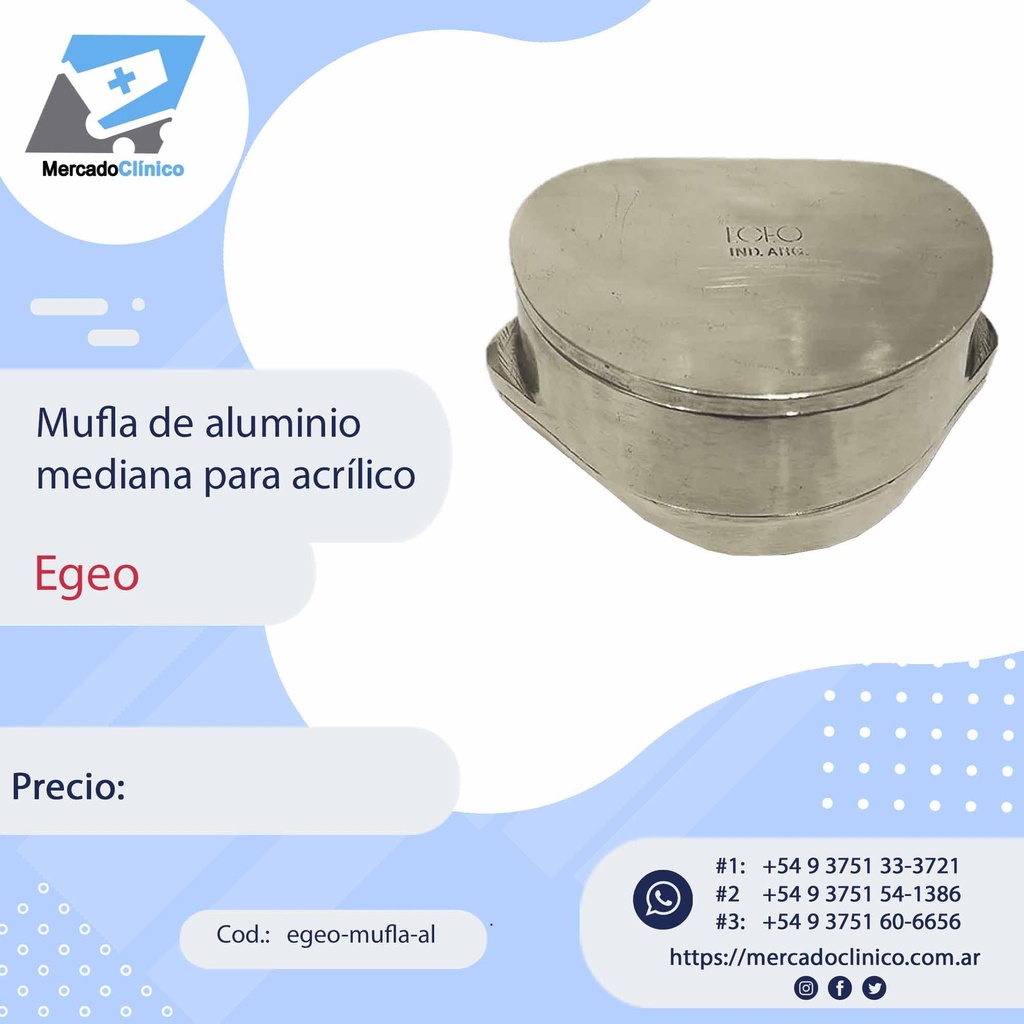 Mufla de aluminio mediana para acrílico - Egeo