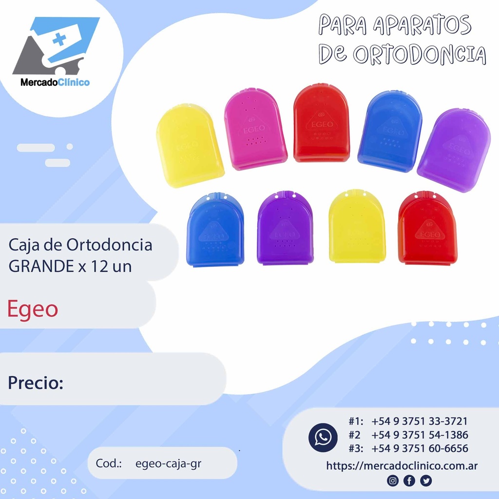Caja de ortodoncia GRANDE X 12U - Egeo