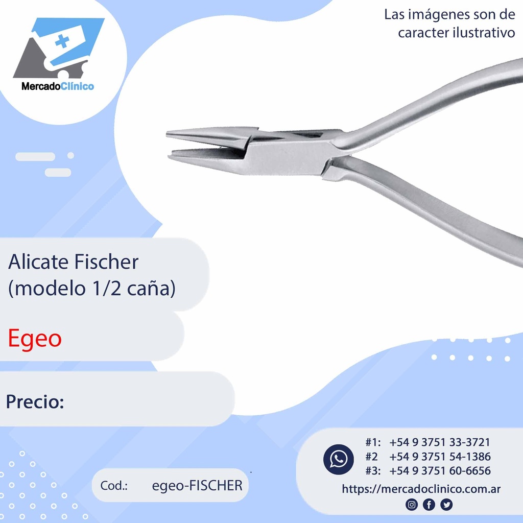 Alicate Fischer (modelo 1/2  caña) - Egeo
