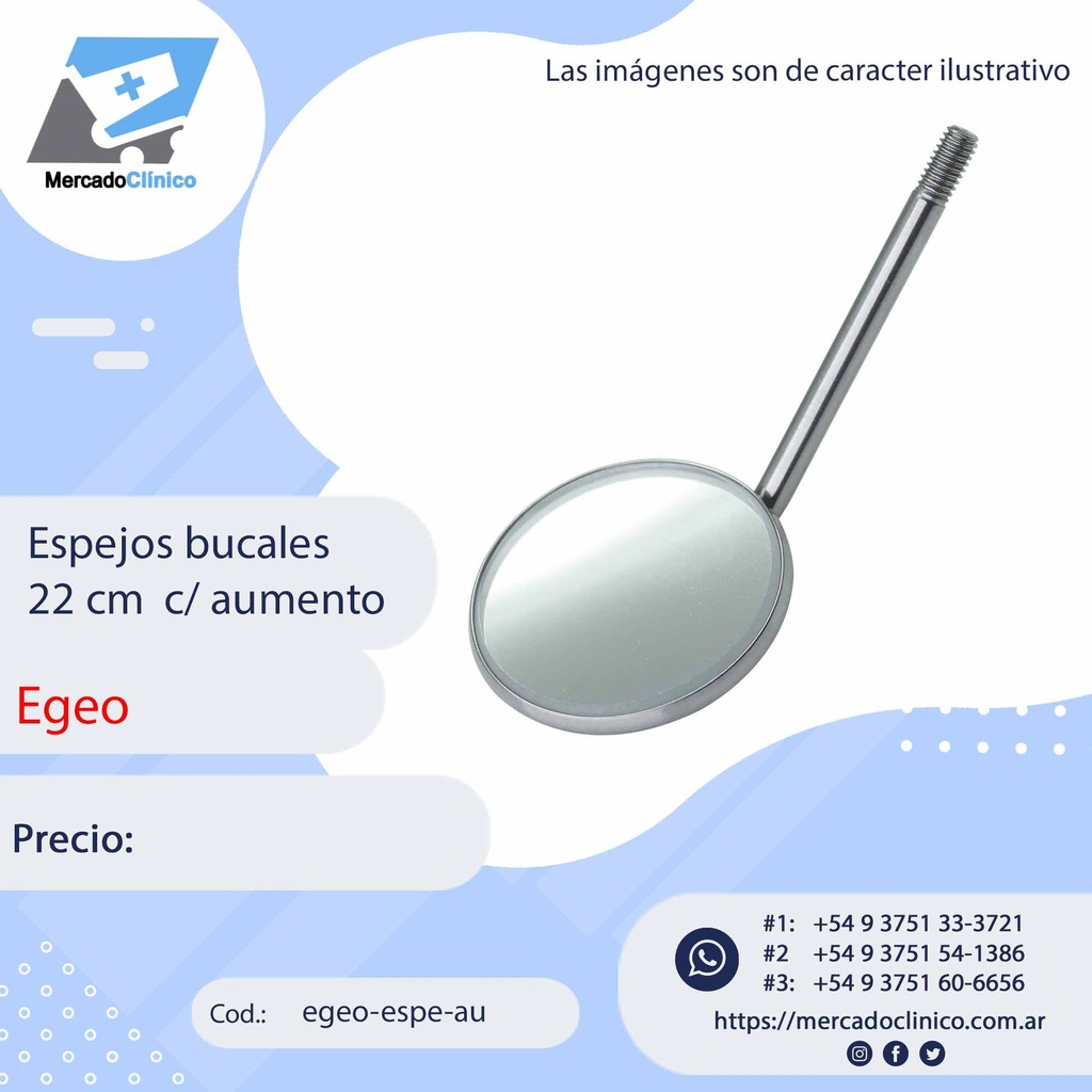 Espejos bucales 22 c/ aumento - Egeo