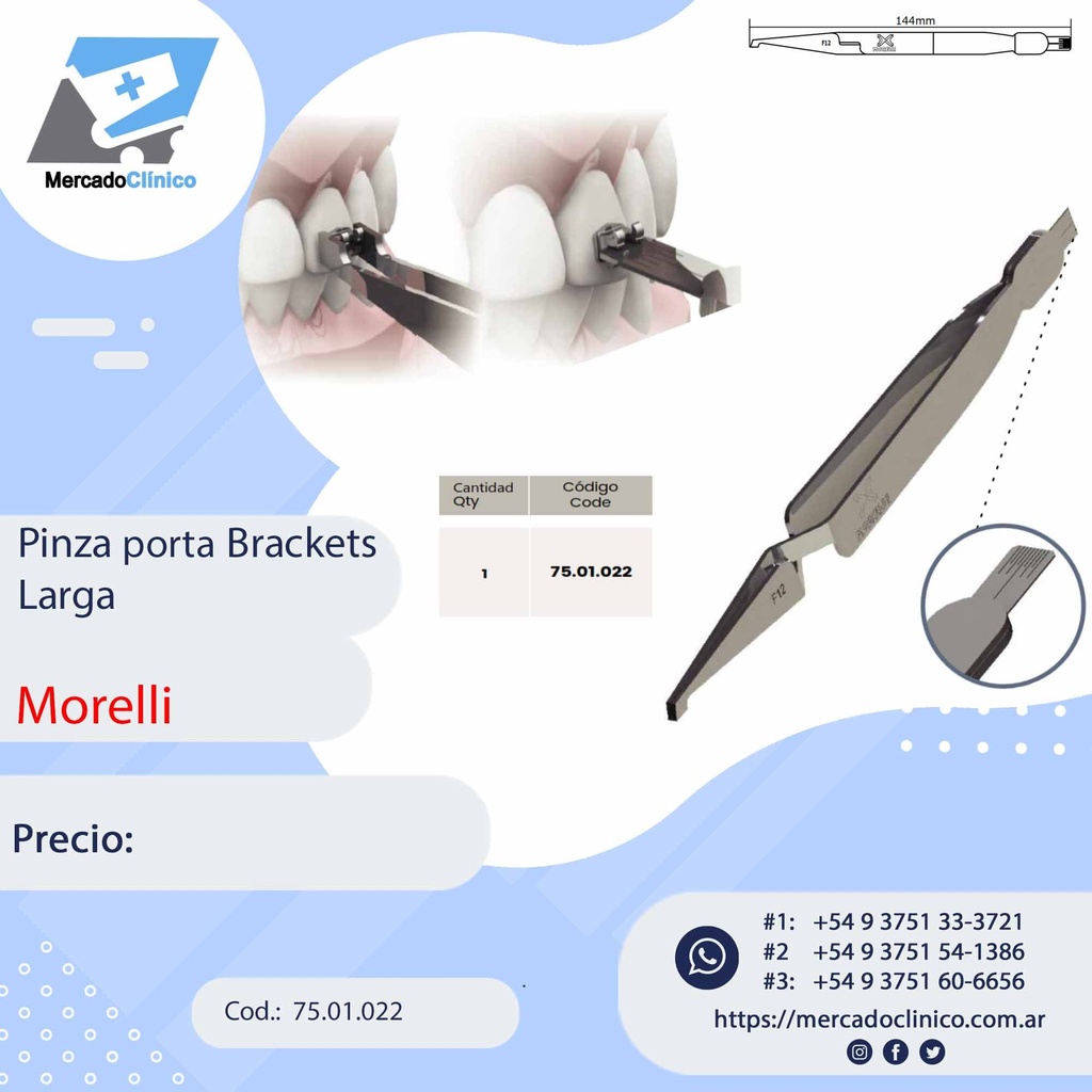 Pinza Porta brackets - Posicionador - Largo - Morelli