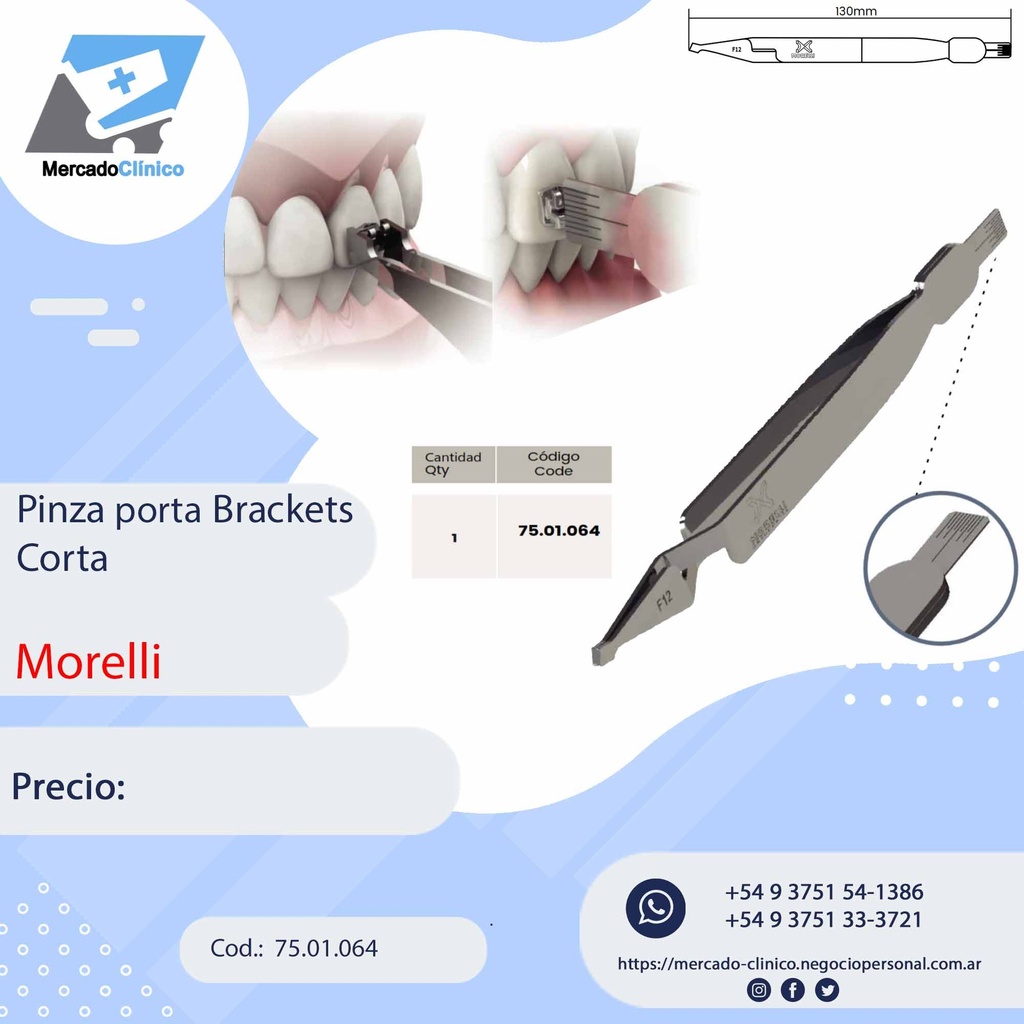 Pinza Porta brackets - Posicionador - Corto - Morelli