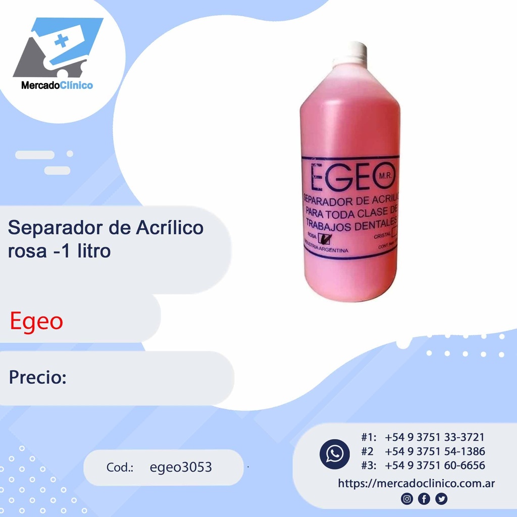 Separador de Acrílico - rosa -1 litro - Egeo