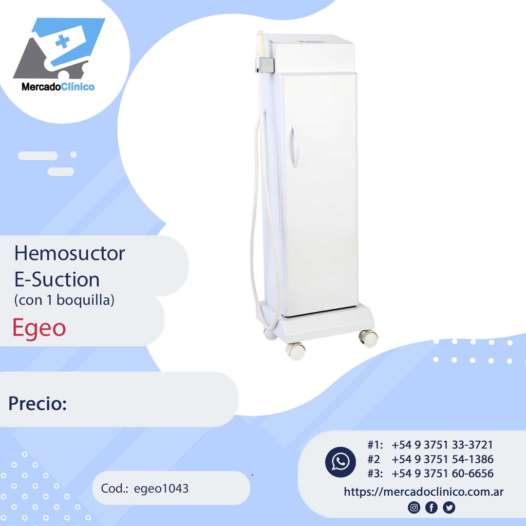 Hemosuctor D-Suction - 1 boquilla - Egeo