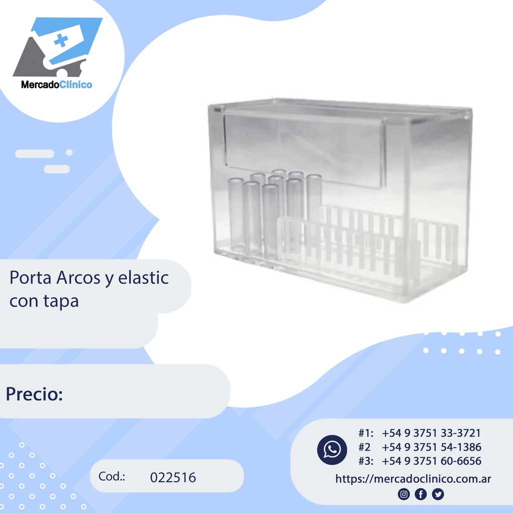 Porta arcos y elásticos en bastones con tapa de acrilico