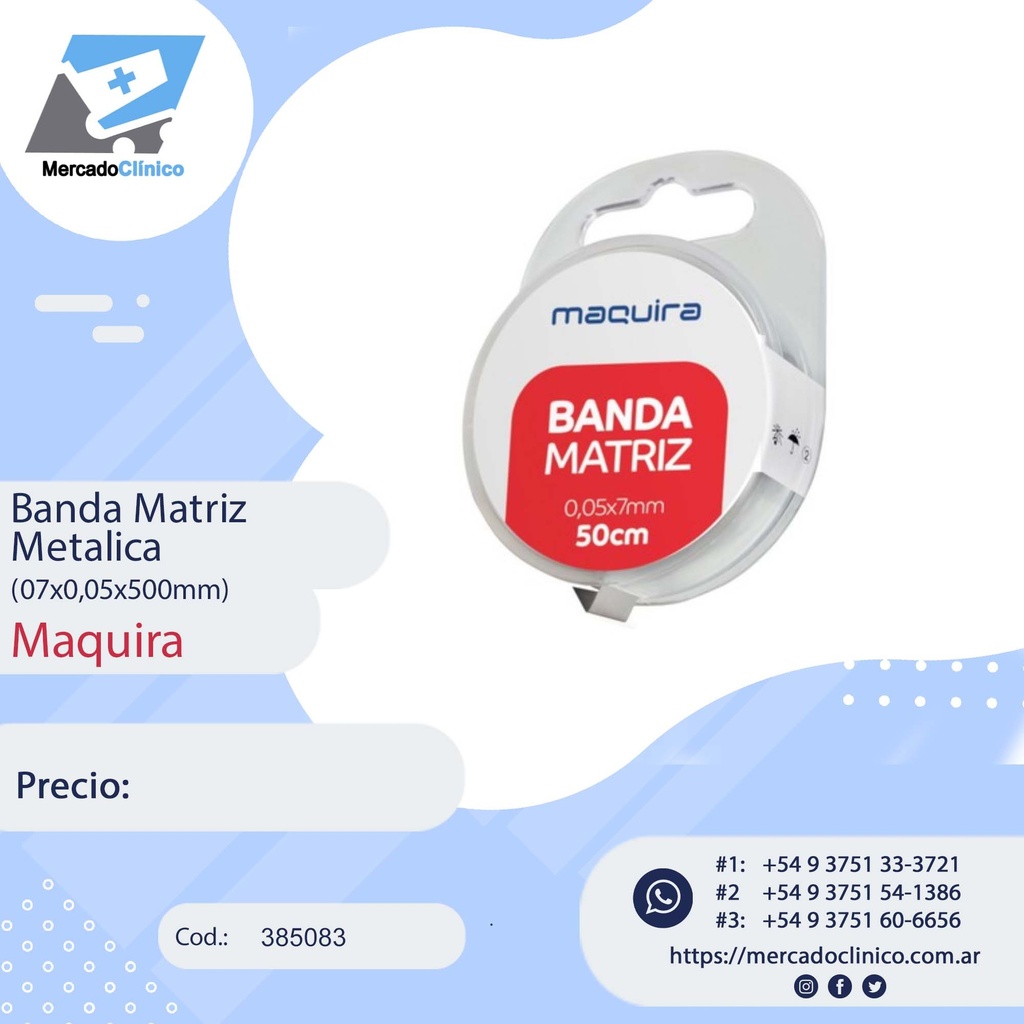 Banda Matriz metálica - 07x0,05x500mm - 14451- Maquira
