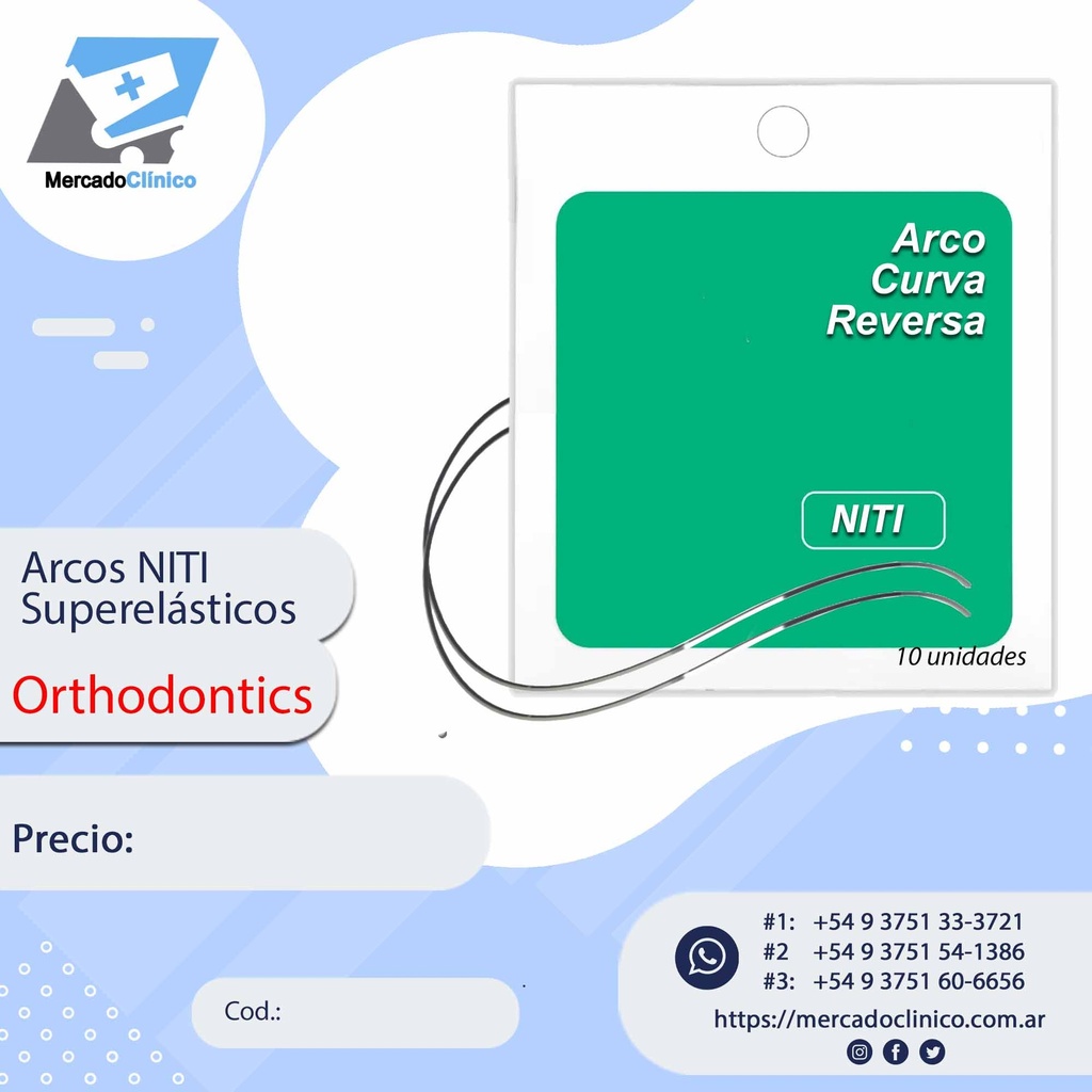 Arco Niti - Curva Reversa - Orthodontic