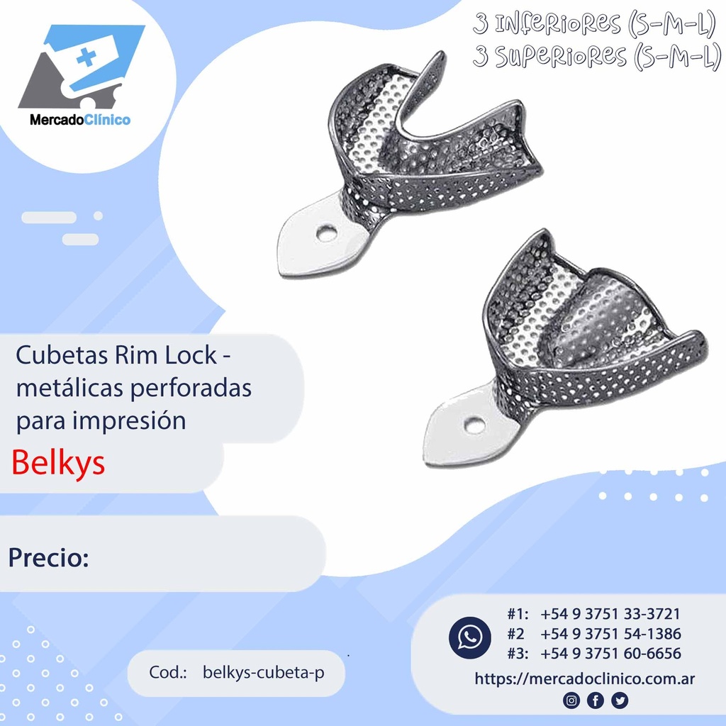 Cubetas Rim Lock - metálicas perforadas para impresión - Belkys