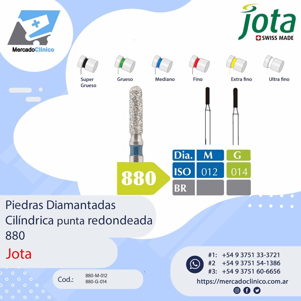 Piedras diamantadas- Torpedo cilíndrica  -  880 - x unidad - Jota