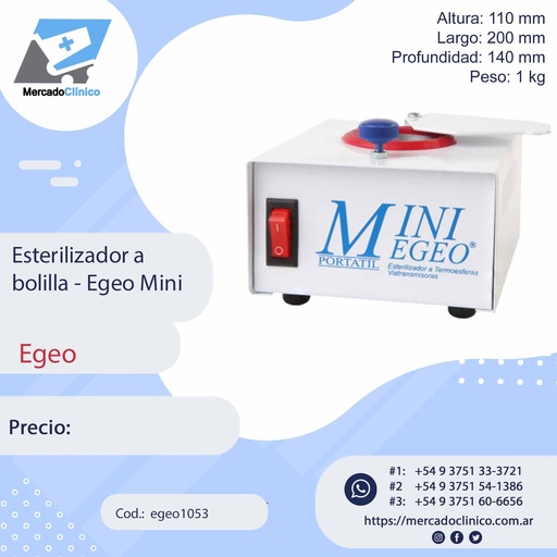 [egeo1053] Esterilizador a bolilla - Egeo Mini - EGEO