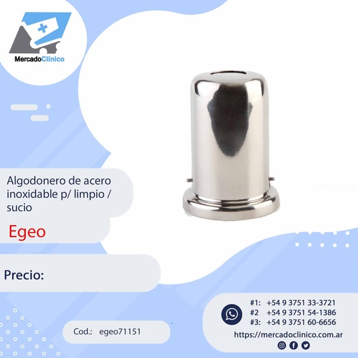 [egeo71151] Algodonero de acero inoxidable p/ limpio / sucio - Egeo
