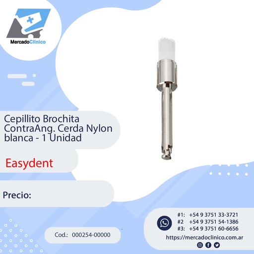 [000254-00000] Cepillito Brochita  ContraAng. - Cerda Nylon blanca - 1 Unidad