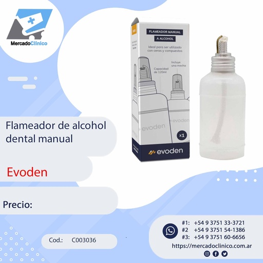 [C003036] Flameador de alcohol dental manual - EVODEN