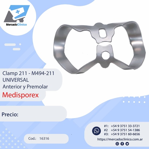 [16316] Clamp 211 - M494-211 UNIVERSAL Anterior y Premolar - Medisporex