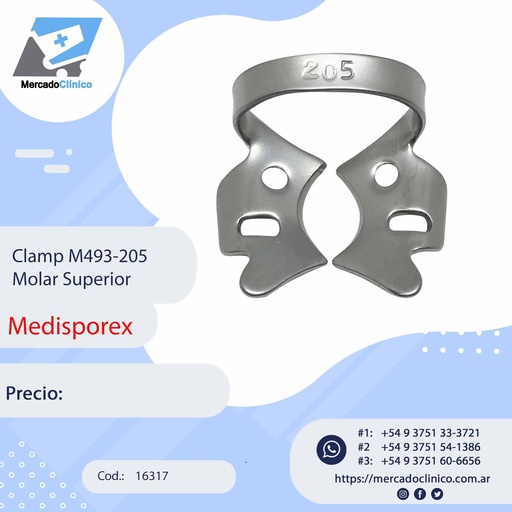 [16318] Clamp M493-205 Molar Superior - Medisporex