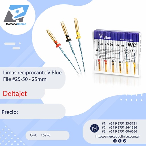 [16296] Limas reciprocante V Blue File #25-50 - 25mm - Deltajet