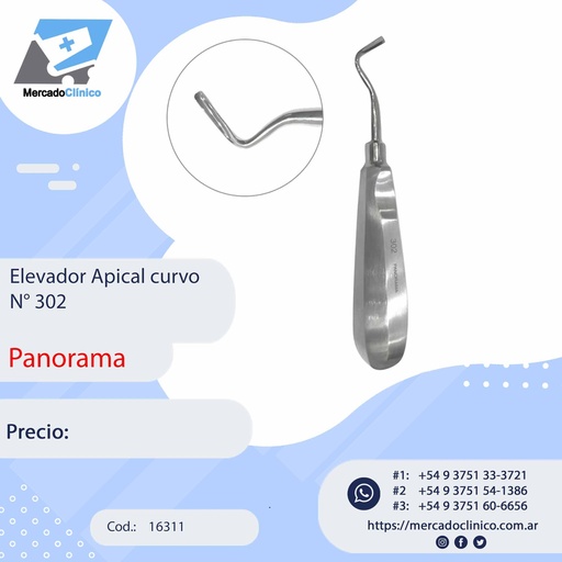 [16311] Elevador Apical curvo N° 302 - Panorama