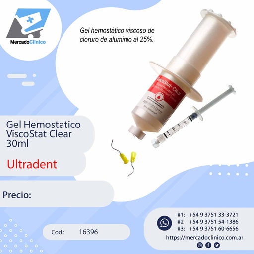 [16396] Gel Hemostatico ViscoStat Clear 30ml - Ultradent