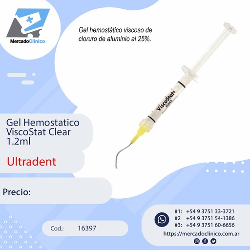 [16397] Gel Hemostatico ViscoStat Clear 1.2ml - Ultradent