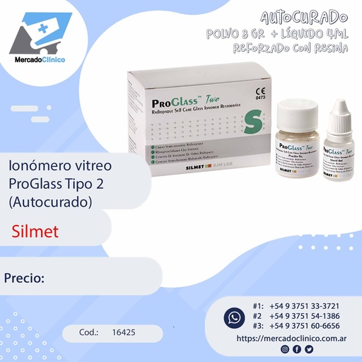 [16425] Ionómero vitreo ProGlass Tipo 2  (Autocurado) - Silmet