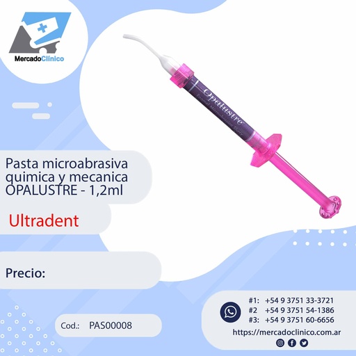 [PAS00008] Pasta microabrasiva química y mecánica OPALUSTRE - 1,2ml - Ultradent