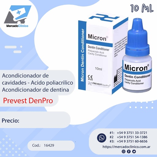 [16429] Acondicionador de cavidades - Acido poliacrilico Acondicionador de dentina -10ml - PREVEST