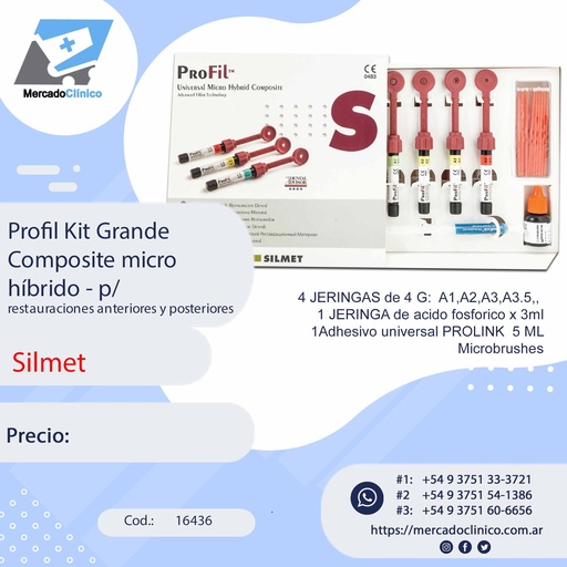 [16436] Profil Kit Chico Composite micro híbrido - p/ rest anteriores y posteriores - SILMET