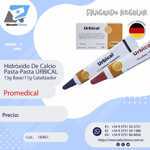 [16461] Hidróxido De Calcio Pasta-Pasta URBICAL 13g Base/11g Catalizador - PROMEDICAL