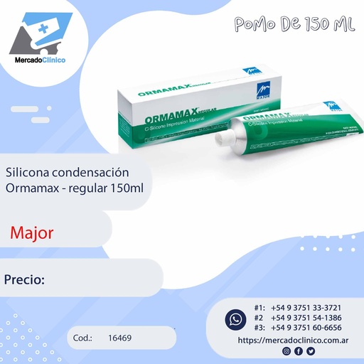 [16469] Silicona condensación  Ormamax - regular 150ml - Major