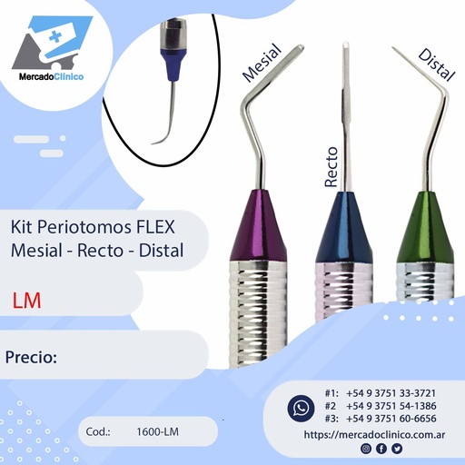 [1600-LM] Kit Periotomos FLEX - Mesial / Recto / Distal - LM