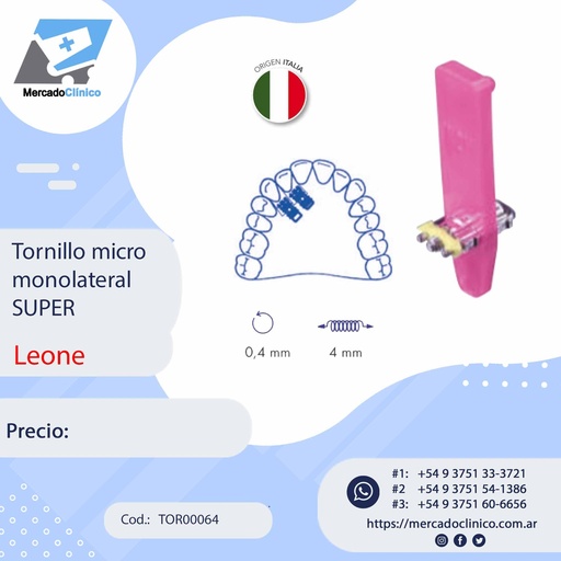 [TOR00064] Tornillo expansor / disyuntor - micro monolateral SUPER - LEONE