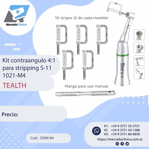 [C008184] Kit contraangulo 4:1 para stripping S-11 1021 M4 - TEALTH