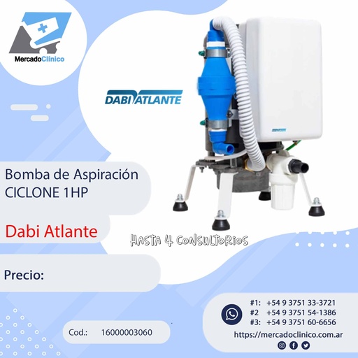 [16000003060] Bomba de Aspiración CICLONE 1HP - Dabi Atlante