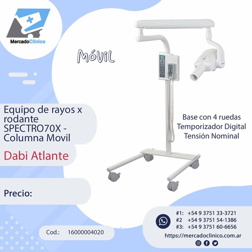 [16000004020] Equipo de rayos x rodante SPECTRO70X - Columna Móvil - Dabi Atlante