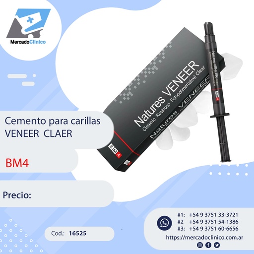 [16525] Cemento para carillas - Natural VENEER  CLAER - BM4 - Maquira