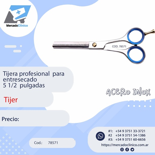 [78571] Tijera profesional  para entresecado 5 1/2  pulgadas