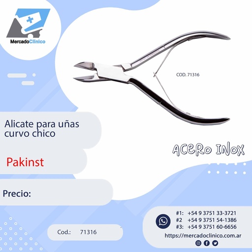 [71316] Alicate para uñas curvo chico - Pakinst Egeo